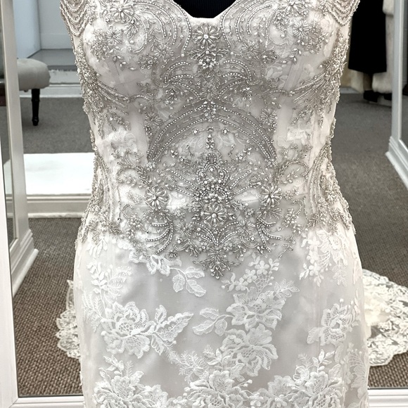 Casablanca Bridal Gown Iris 2244 Size 14 Champagne/Ivory/Silver - Picture 3 of 12